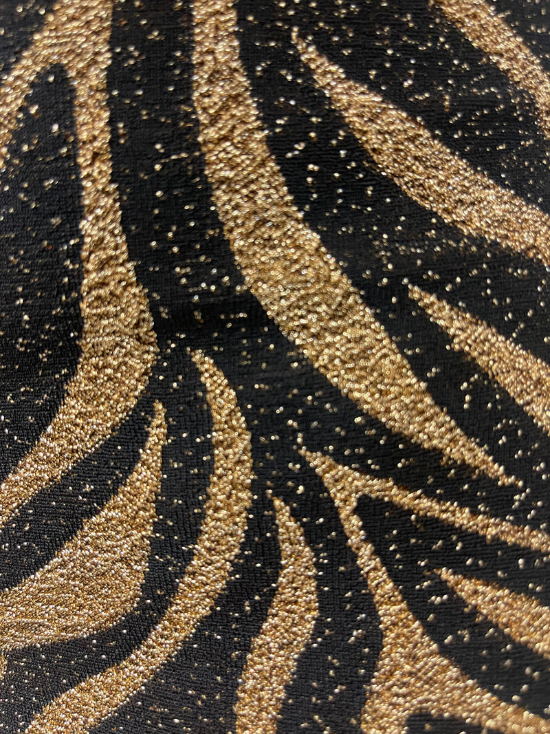 Black and Gold Zebra Top